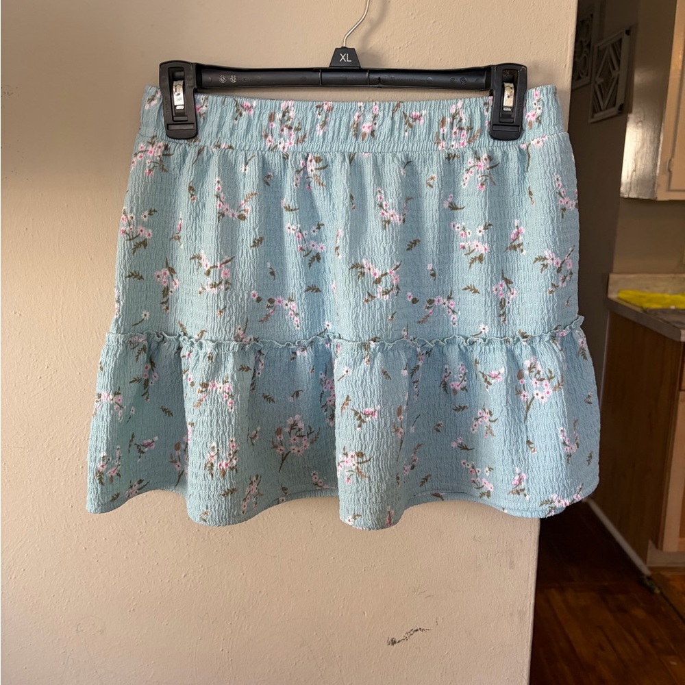 Wonder Nation Light Blue Floral Mini Skirt